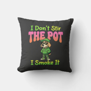 Cojín Decorativo Perro Fumador de Marihuana Divertido