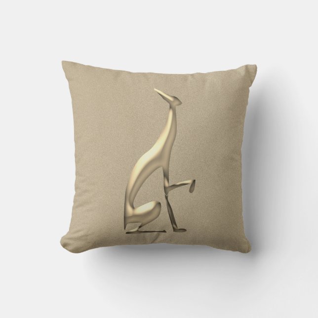 Cojín Decorativo Perro Galgo Dorado Elegante (Anverso)