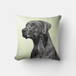 Cojín Decorativo Perro geométrico gris verde