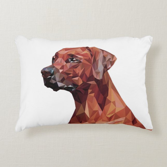 Cojín Decorativo Perro geométrico marrón (Anverso)