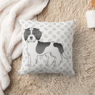 Cojín Decorativo Perro Goldendoodle Mini de Parti-color Negro & Hue