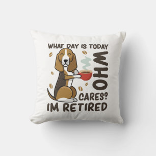 Cojín Decorativo Perro gracioso qué día es hoy a quién le importa q