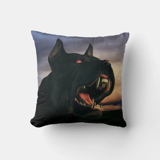 Cojín Decorativo Perro grande y negro (Anverso)