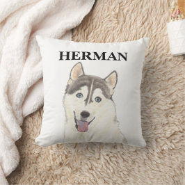 Cojín Decorativo Perro Husky Personalizado Reversible