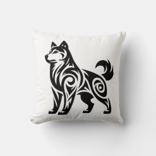 Cojín Decorativo Perro Husky Tribal Místico Poderoso