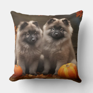 Cojín Decorativo Perro Keeshond Otoño Halloween