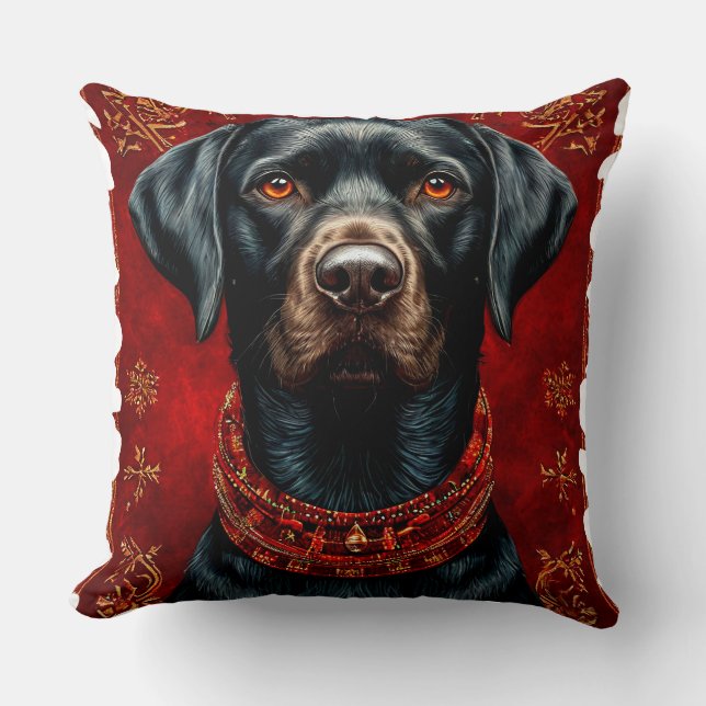 Cojín Decorativo perro labrador de Navidad (Anverso)