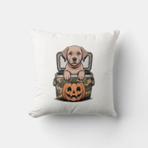 Cojín Decorativo Perro labrador marrón Halloween espeluznante