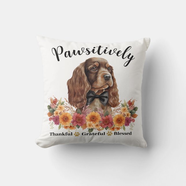 Cojín Decorativo Perro lindo agradecido bendito adorable (Anverso)