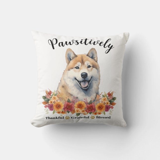 Cojín Decorativo Perro lindo agradecido bendito positivamente (Anverso)