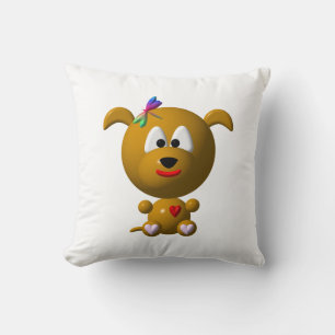 Cojín Decorativo Perro Lindo con Libélula