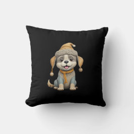 Cojín Decorativo Perro lindo con ropa de invierno