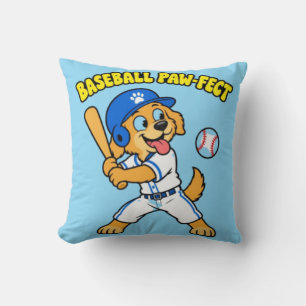 Cojín Decorativo Perro Lindo Jugando Béisbol Pata Perfecta Divertid