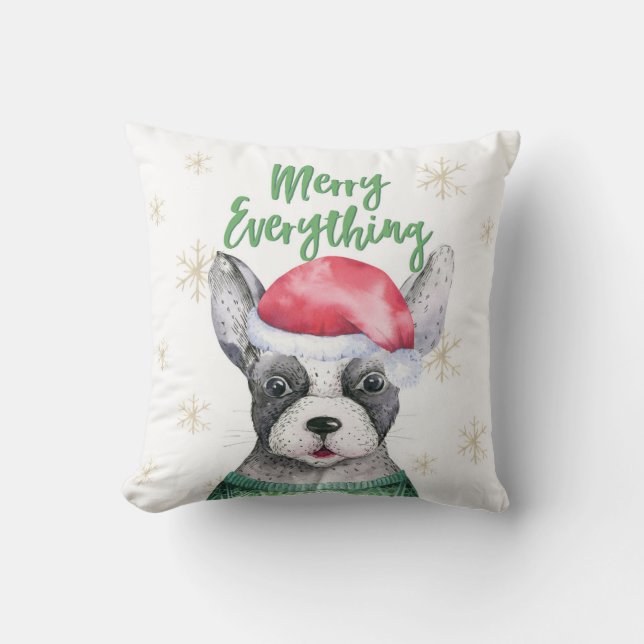 Cojín Decorativo Perro lindo Navidades Merry Everything Pillow (Anverso)