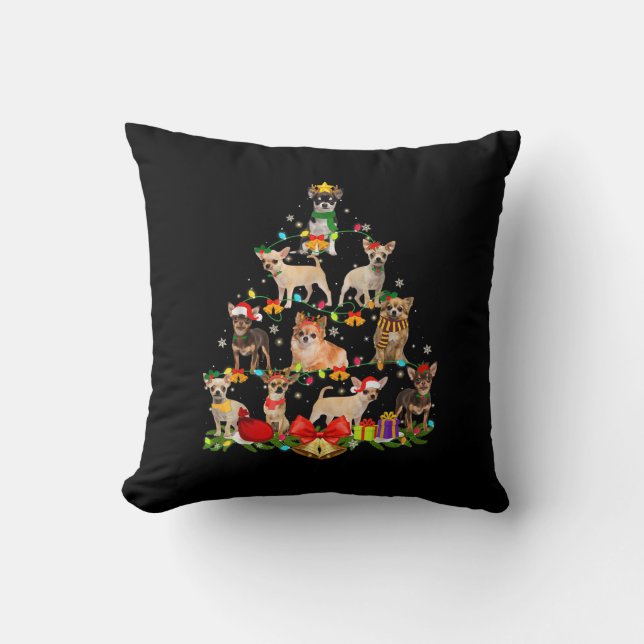 Cojín Decorativo Perro Lover Regalos Chihuahua Árboles Navidades Lu (Anverso)