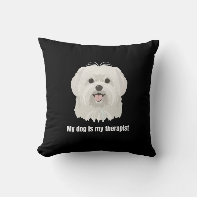 Cojín Decorativo Perro maltés (Anverso)