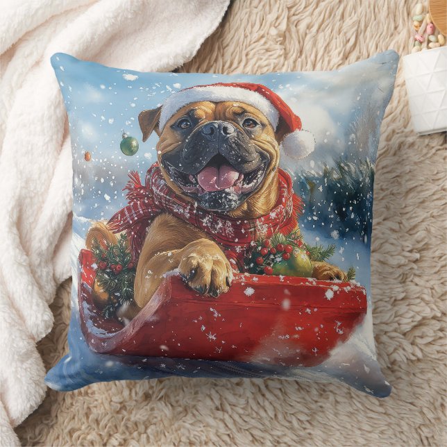 Cojín Decorativo Perro masticador en escabeche deja que nieve Navid (Manta)
