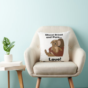 Cojín Decorativo Perro Mestizo Amor Puro Cumpleaños Mascota