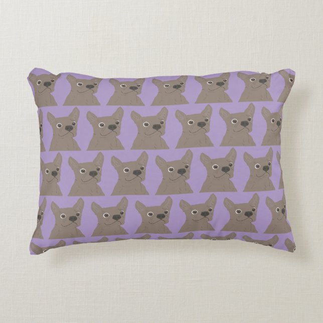 Cojín Decorativo Perro Morado Pálido (Anverso)