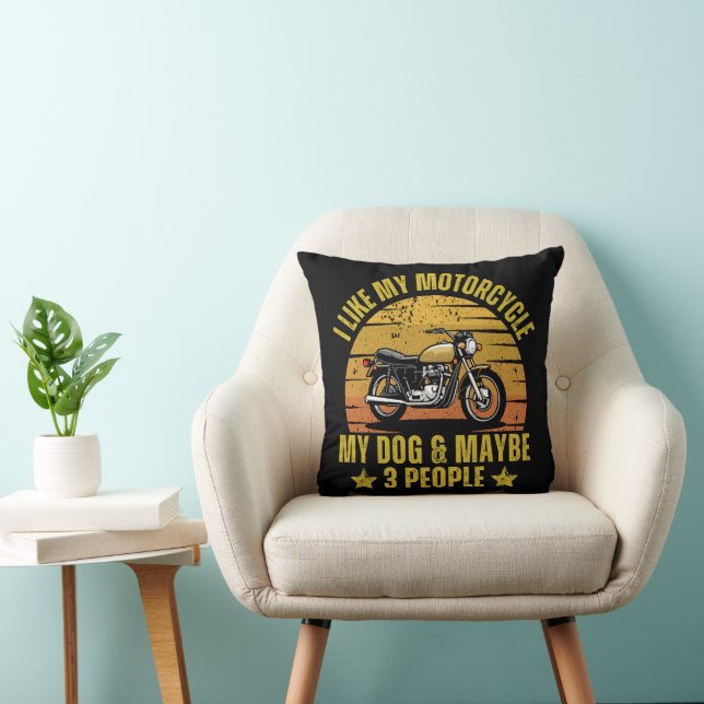 Cojín Decorativo Perro Motocicleta (Silla)