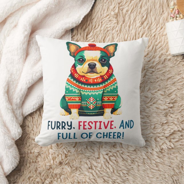 Cojín Decorativo Perro Navidad cálido y difuso (Manta)