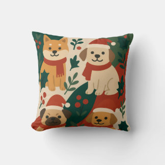 Cojín Decorativo Perro Navidad lindo Pillow - Decoración de manzana