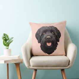 Cojín Decorativo Perro negro Labradoodle