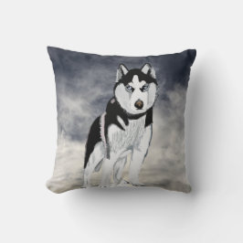 Cojín Decorativo Perro negro y blanco Husky