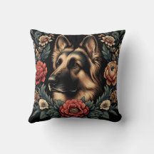 Perro pastor alemán lindo Pillow William Morris