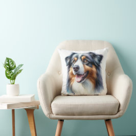 Cojín Decorativo Perro pastor australiano de tres colores