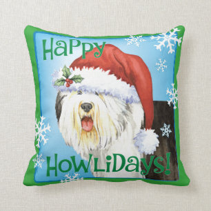 Cojín Decorativo Perro pastor inglés viejo feliz de Howlidays