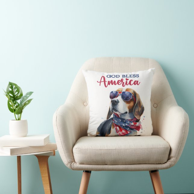 Cojín Decorativo Perro Patriota-Beagle (Silla)