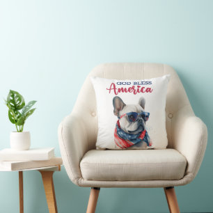 Cojín Decorativo Perro Patriota - Bulldog Francés