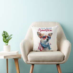 Cojín Decorativo Perro Patriota-Chihuahua