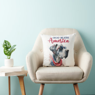 Cojín Decorativo Perro Patriota-Gran Danés
