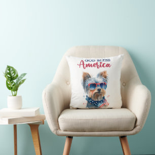 Cojín Decorativo Perro Patriota-Yorkie