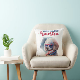 Cojín Decorativo Perro Patriótico-Caniche
