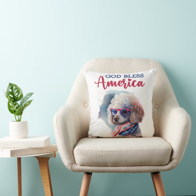Cojín Decorativo Perro Patriótico-Caniche (Silla)