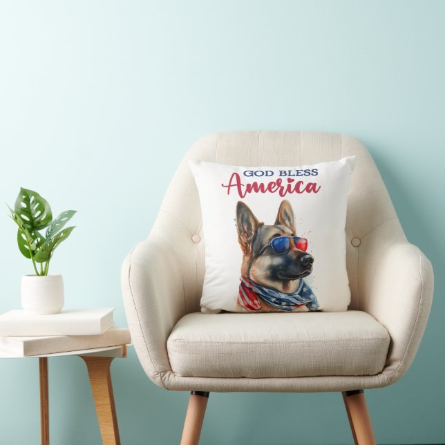 Cojín Decorativo Perro Patriótico - Pastor Alemán (Silla)