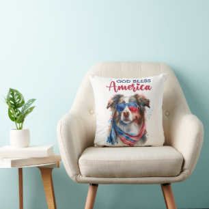 Cojín Decorativo Perro Patriótico-Pastor Australiano