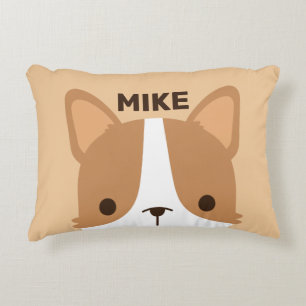Cojín Decorativo Perro pequeño de Corgi con nombre personalizado