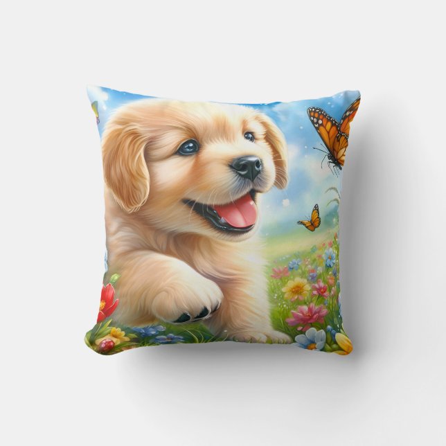 Cojín Decorativo Perro perrito juguetón (Anverso)
