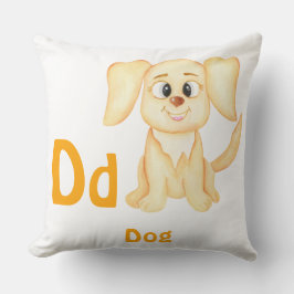 Cojín Decorativo Perro personaliza ABC: Letra D - Agrega tu nombre