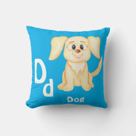 Cojín Decorativo Perro personaliza ABC: Letra D - Agrega tu nombre