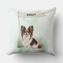 Perro personalizado de Papillon acuarela