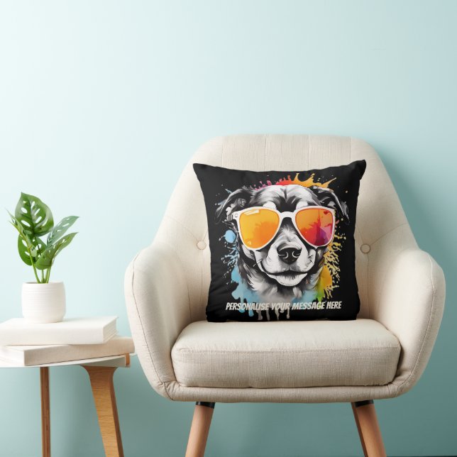 Cojín Decorativo Perro porcino de Guay con gafas de sol (Silla)