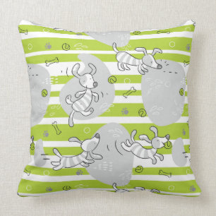 Cojín Decorativo perro que juega el fondo del modelo