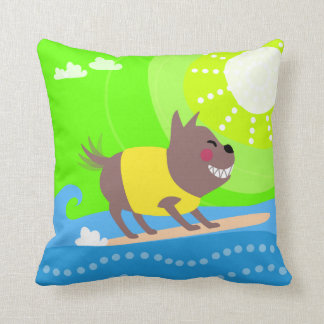 Cojín Decorativo Perro que practica surf lindo