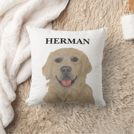 Cojín Decorativo Perro recuperador de oro reversible personalizado