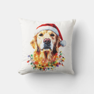 Cojín Decorativo Perro Retriever Dorado Perro Divertido Navidad Som